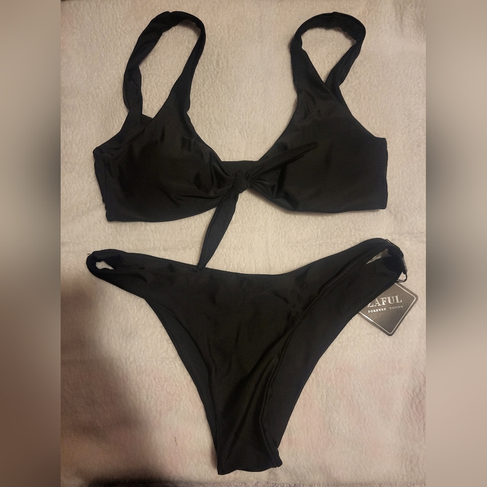 Zaful Tie Front Bikini Set Size: Large